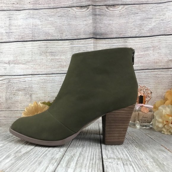 Sole Society Devyn Khaki Goat Nubuck Bootie Size 5.5 - Picture 6 of 10